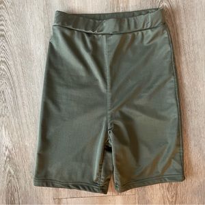 Polly green metallic luster bike shorts